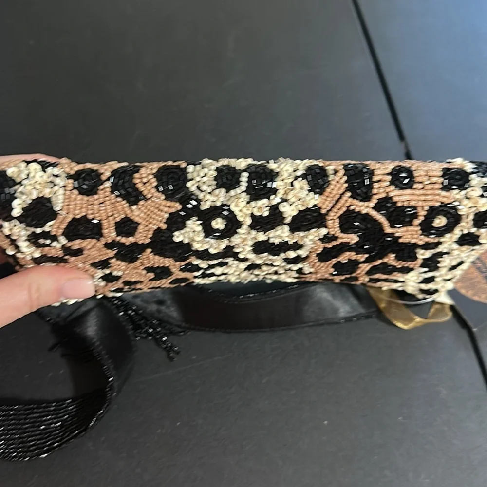 Made in India animal print beaded shoulder bag